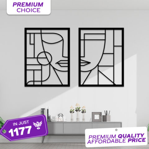 Abstract Face Modern Home Decor 2 Pieces Set Pakistan