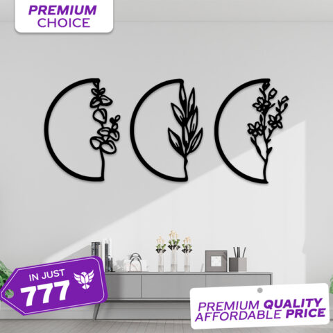 3 Floral Trio Wall Decor Set Modern Room Decor Pakistan