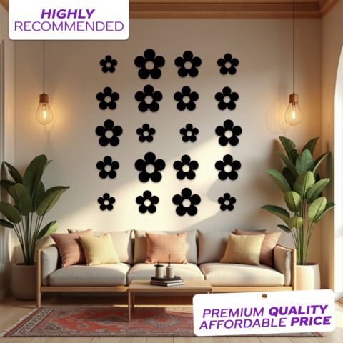 Wooden Flowers Wall Decoration onthewalls.pk