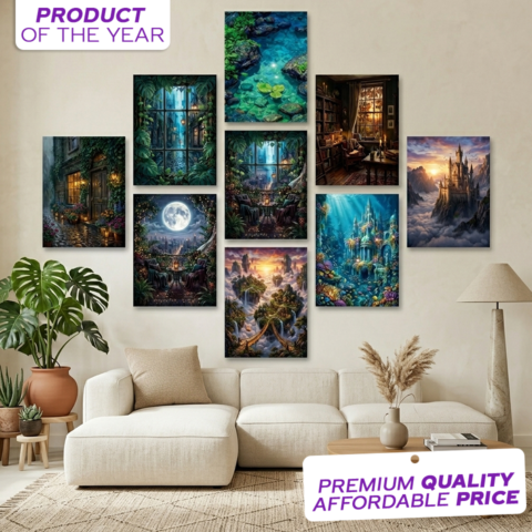 Nature & Vintage Aesthetics Wall Frame set of 9 onthewalls.pk