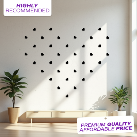 Wooden Heart Wall Decor Set onthewalls.pk