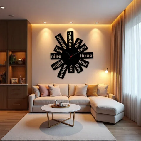 Modern Numeric Word Clock Unique Wall Clock Design In Pakistan