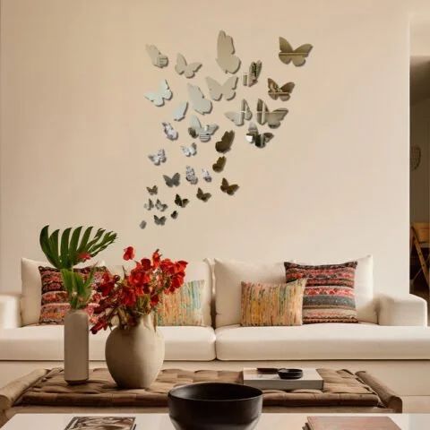 Butterfly Acrylic Mirrors Whimsical Wall Decor Pakistan