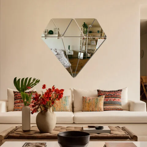 Diamond Cut Acrylic Mirror Luxury Wall Decor in Pakistan